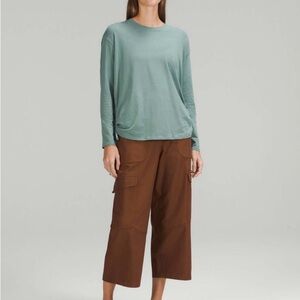 Lululemon Pima Cotton Side-Cinch Long Sleeve Shirt Tidewater Teal - Size 6